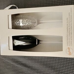 Hand Painted Wedding Champagne Flutes